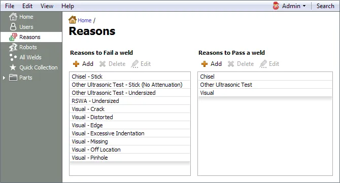 Decision reason manager