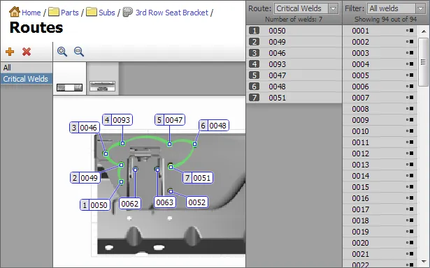 Editing inspection routes