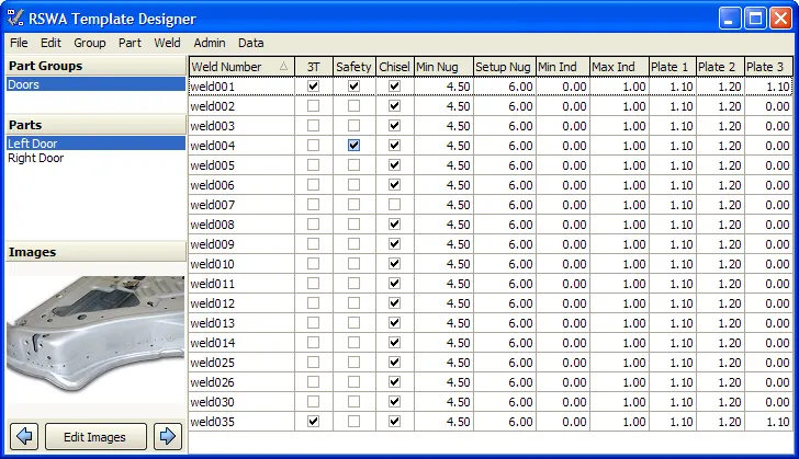 Main window of the Template Designer application