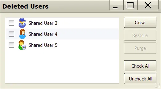 Managing deleted users