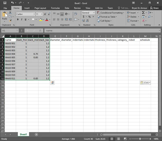 Selecting Data in Excel